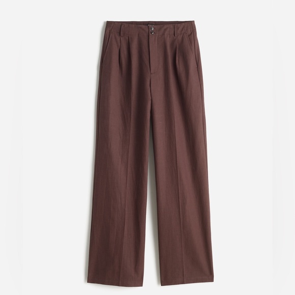 NWT - MADEWELL harlow wide leg pant drapey twill - dark carob - 0P - $118 - Picture 6 of 8